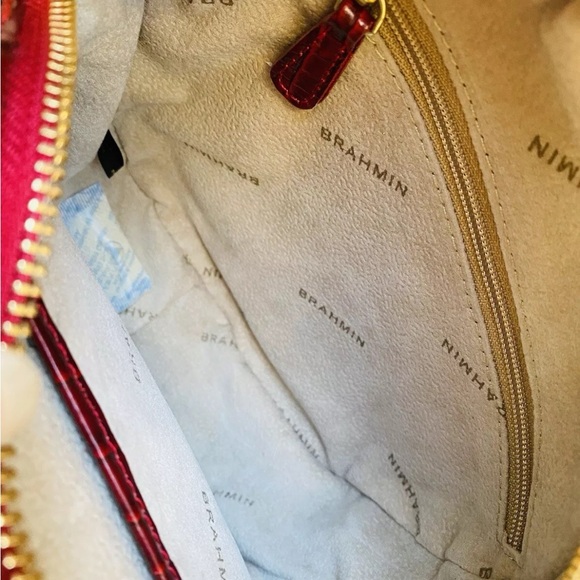 Brahmin RARE Belle Ruby Melbourne Canteen Croc Embossed Leather Crossbody NWOT - Picture 9 of 12